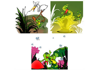 the story of frog animals animation art design fairy tales frog illustration illustrator request ui web website