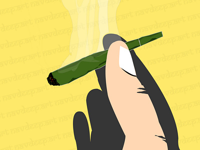 Illustration Art Smoking Joint