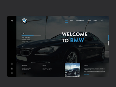 Website Concept Design for BMW app black bmw brand identity branding darktheme design mordern design shuniyastudios typography ui ui design ux web design webdesign