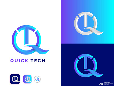 QUICK TECH branding custom logo graphic design icon latter logo logo logo maker logo mark logotype q logo tech technology texture