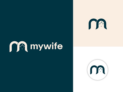 mywife (m letter logo) app design branding cosmetic logo custom logo design female face icon female logo girls logo icon identity illustration latter logo logo logo design logo mark m logo m mark ui vector wife logo