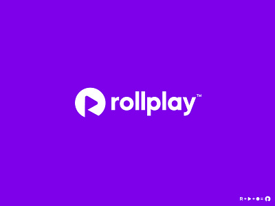 Rollplay logo | R + Play icon app design branding business logo custom logo design icon identity illustration latter logo logo logo design logo mark mark photography play icon r logo rollplay tech logo ui video