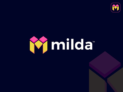 Milda logo 3d logo brand branding custom logo design icon identity illustration latter logo logo logo mark logodesign logos logotype m logo mark minimal monogram symbol vector