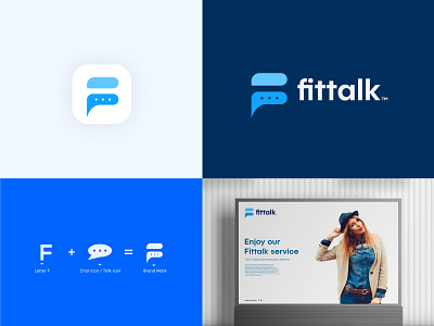 fittalk logo branding chat clever conversation design identity logo logo mark logos mark message minimal speak symbol talk vector word wordmark