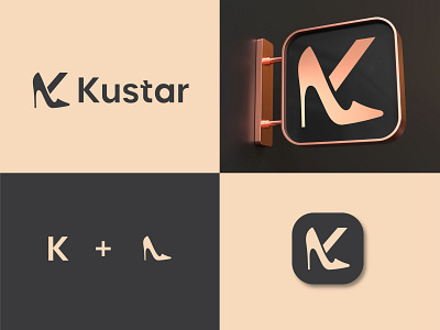 Kustar logo branding custom logo design heel icon identity logo logo mark logodesign logos mark