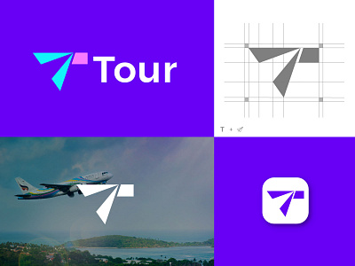 Tour logo branding custom logo design icon identity illustration logo logo mark logodesign logos mark minimal plaen tour vector