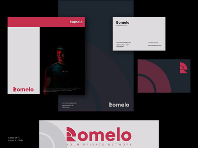 Romelo branding custom logo icon identity logo logo mark logodesign mark minimal network romelo symbol tech tech logo technology wifi