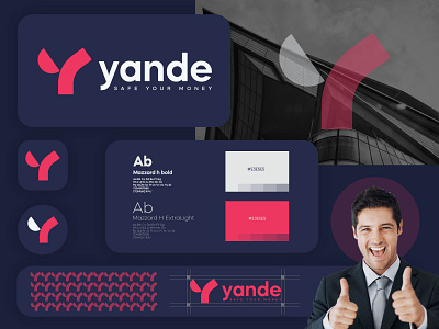 Yande logo bank logo banking branding custom logo design icon identity lettermark logo logo mark logodesign logos mark money safemoney tech technology