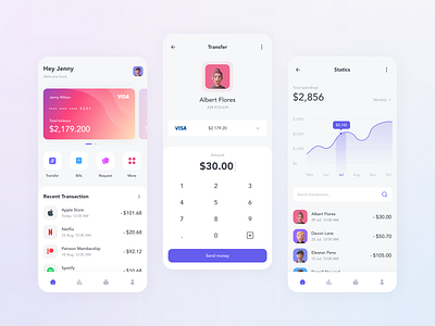 Banking App Concept - Light Mode 🌕 banking colorful finance fintech ui