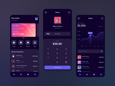 Banking App Concept - Dark Mode 🌙 by Viet Nguyen on Dribbble