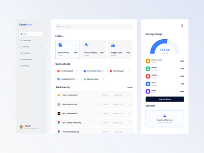 Cloudbase - Storage Dashboard ☁️