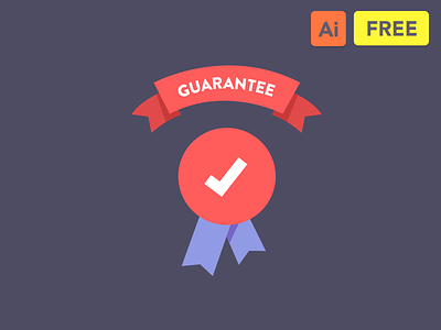 Guarantee Freebie Flat Icon badge check done download flat free freebie guarantee icon illustration mark ribbon