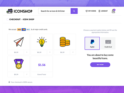 Icon Shop Checkout Page