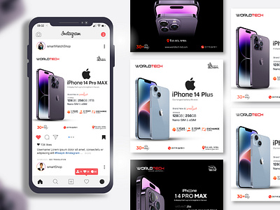 iPhone 14 design | Mobile social media banner 3d animation banner branding emranhosen50 gadgets graphic design instagram ad logo manipulation mobile banner mobile social media banner motion graphics product banner promotional banner social media ui web banner