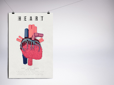 Heart//Poster handmade heart obliviù paper poster triangle