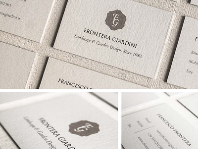 Brand identity for Frontera Giardini in Florence. brandidentity buisnesscard card identity logo minimal paper