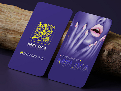 Cosmetics business card 2d bussiness card card card template cosmetic dark design graphic graphic design nail nailart violet