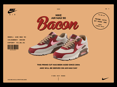 Nike x DQM Air Max 90 "Bacon" Air Max Day 2021 branding design graphic design illustration illustrator minimal typography ui web website