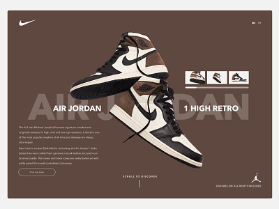 Nike Air Jordan 1 High "Mocha" UI Concept branding clean design graphic design illustration minimal typography ui web website