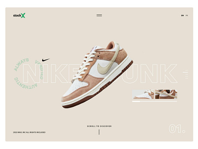 Nike Dunk "Medium Curry" UI Concept branding clean design graphic design illustration minimal typography ui web website
