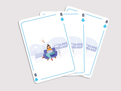 Playing Card Illustration animation app branding design graphic design illustration illustrator mobile ui ux vector web website