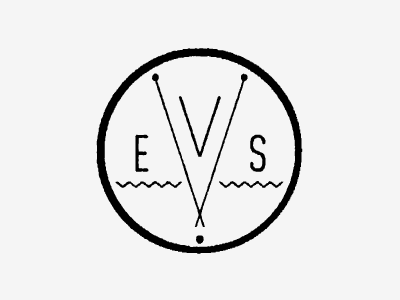 E.V.S. Badge badge black illustration personal typography vintage white