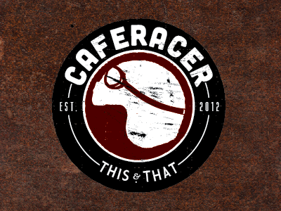 Café Racer badge grunge helmet motorcycle rusty