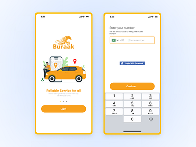 Login Screen Taxi service branding buraak design graphic illustration login logo design signin signup taxi service ui ux