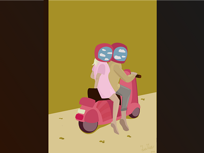 Chasing the dream adobe illustrator couple design drawingart drawn dreams illustrate illustration illustration art illustrator illustrator art illustrator cc love motorbike vector vectorart