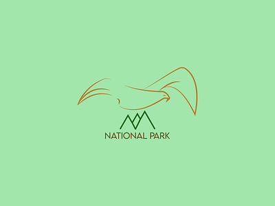 Natural Resort eagle illustration logo logodesign minimalistic mountains national park nature vector
