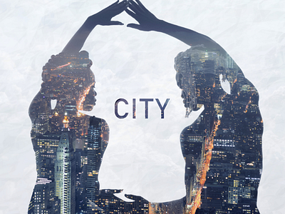 Double exposure/CITY photoshop poster design