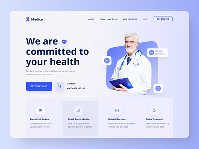 Medical Services branding doctors healthcare landing page logo medical patients product design ui ux web design