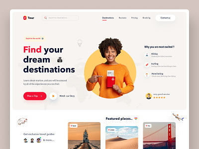 Travel Agency Website adventure colarful community explore homepage landing page nature travel travel agency travel app travel blog travel guide travel packages travel web travel website travelling trip planner uiux web design website