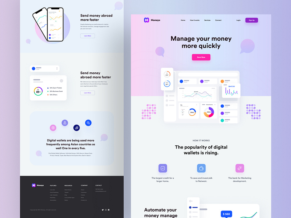 Moneyx - Landing Page by Ehsan 🏀 on Dribbble