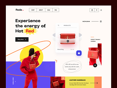 Redz- women Bags shop Page UI