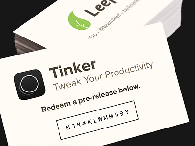 Tinker promo cards