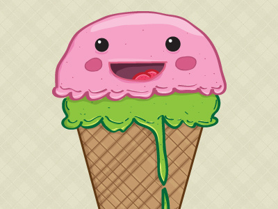 Mr. Softie cone cream dessert ice illustration shirt wallpaper yum