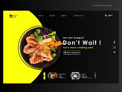 UI Design for website cooking tutorial app design flat graphic design icon minimal type ui ux website
