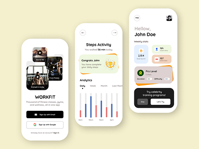 Workfit Mobile App Design