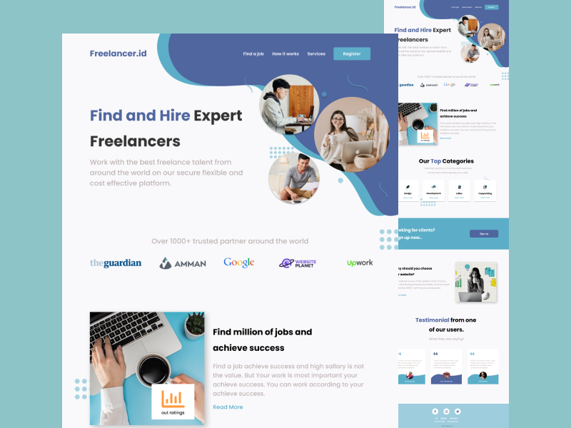 Freelancer Landing Page Design by Muhammad Rahmat Faizal on Dribbble