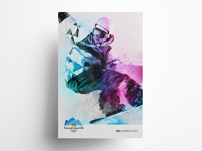 NBC Pyeongchang 2018 Poster branding color colors design graphic design nbc olympics poster poster art poster design snowboard snowboarding sports