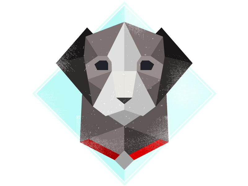 Polygon Dog II animal design dog dogs geometry graphic design illustration ink watercolor labrador lab perro pet pets polygon vector