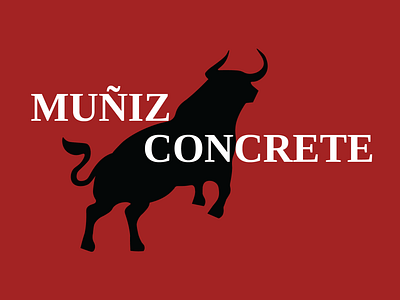 Bull Logo for Muniz Concrete branding bull concrete design flat icon illustration illustrator logo minimal vector