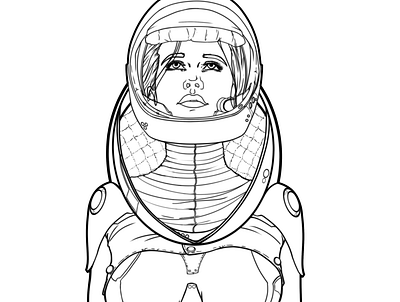 Space Chick adobe illustrator clip studio paint digital art digital illustration illustration nasa space women