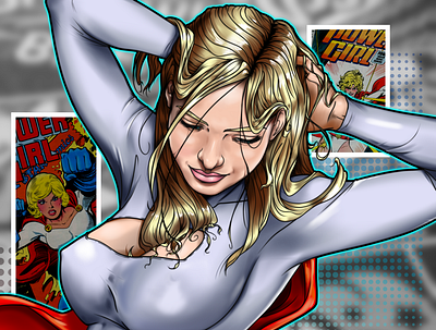 Power Girl adobe adobe illustrator clip studio paint comic art comic book design digital art digital illustration illustration women