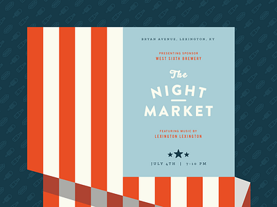 The Night Market - Fourth of July Edition americana flag market night poster stars stripes