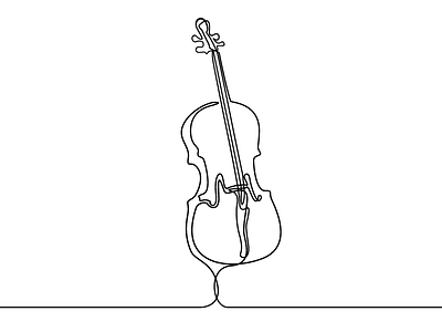 Cello Illustration black cello festival lines music white