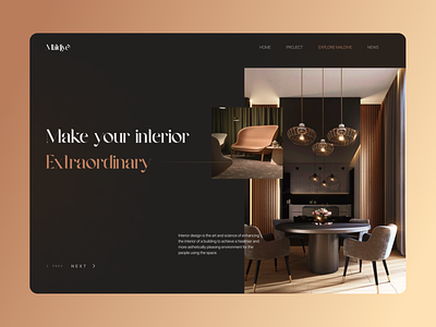 Maldive - Landing Page for Interior Agency cleanui interior interior agency landing page luxury luxury web design minimalist ui web design