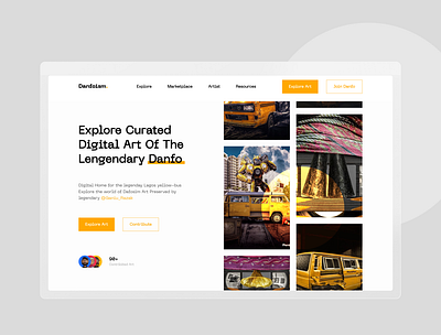 Danfoism | Art Gallery Webpage art gallery clean cleanui danfo design gallery landing page minimalist nft ui webpage website