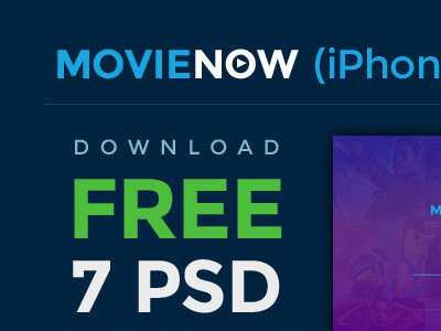 Free 7 PSD Screens for iPhone 6 App app design entertainment free iphone movies psd screen